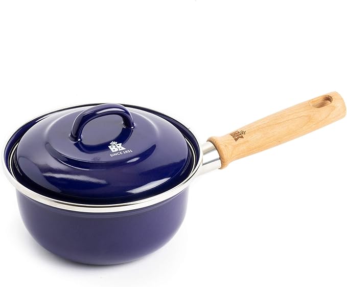 bk 碳钢平底锅带盖,1.3 夸脱,蓝色